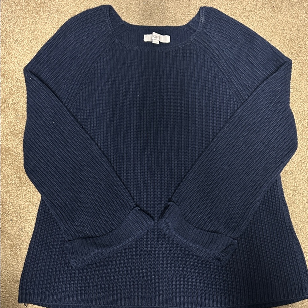 LOFT Dark Blue Women's Crew Neck Sweater